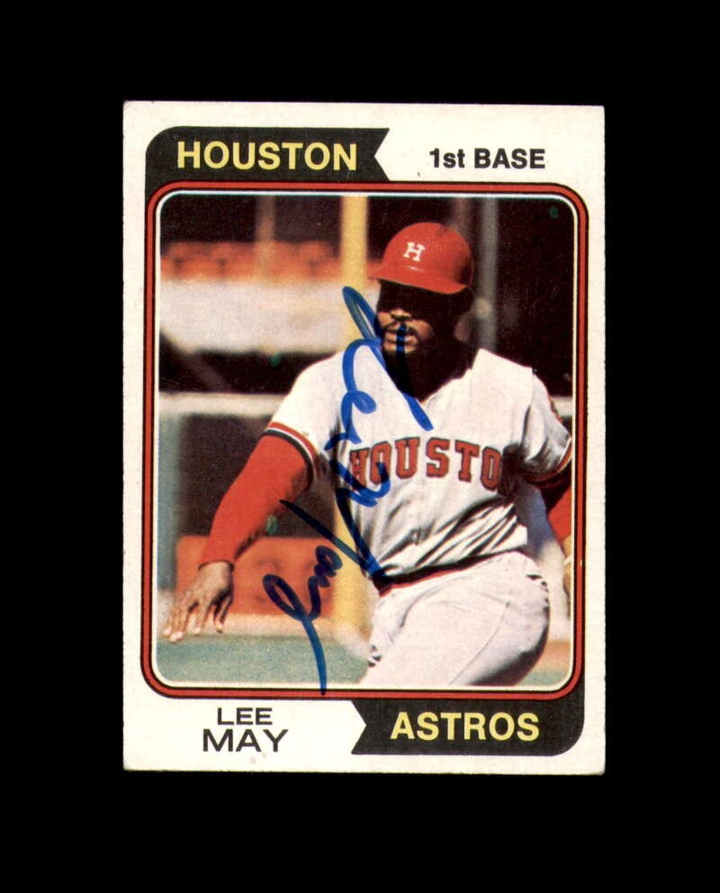 Lee May Signed 1974 Topps Houston Astros Autographed