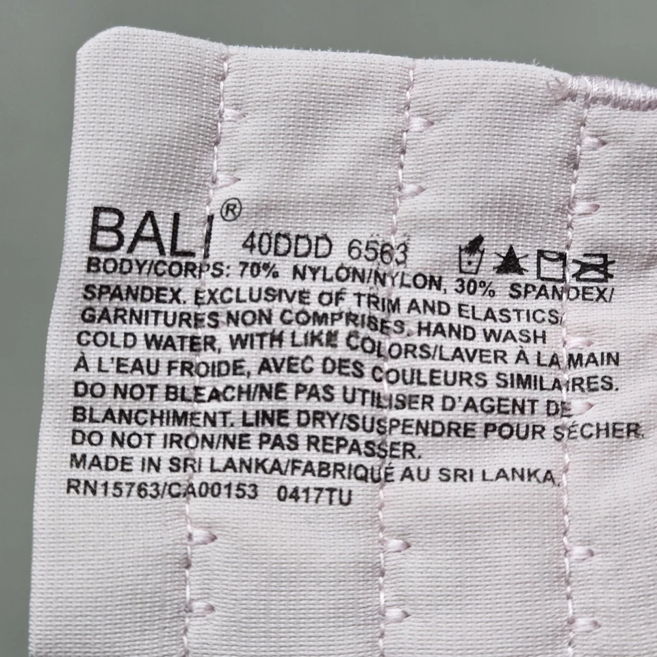 Sujetador Bali Mujer 40DDD Rosa Floral Con Aros Minimizador Sin Forro Correas Ajustables Foto 4 de 4