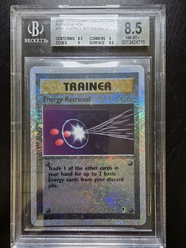 BGS 8.5 Energy Retrieval Reverse Holo 107/110 2002 Legendary Collection Pokemon