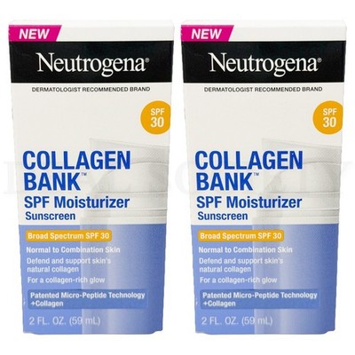 Neutrogena Collagen Bank Daily Face Moisturizer SPF 30 2oz Lot of 2