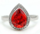 3CT Fire Garnet 925 Sterling Silver Ring Sz 7 &5-5 — photo 1