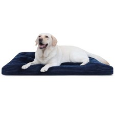 KSIIA Washable Dog Crate Bed Kennel Mat for Large Dogs,41 x 27 Inch, Blue