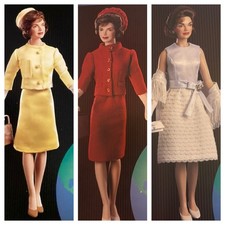 3 Franklin Mint Jackie designer doll outfits lot  NIB MEXICO CANADA FRANCE visit