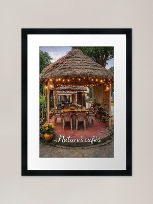 Natur Cafe Gerahmter Kunstdruck Gerahmtes Wandbild Poster Leinwanddruck Bild