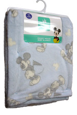 Disney Baby Mickey Mouse Baby Blanket, 30" x 40", Light Blue, Polyester, New