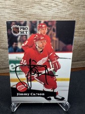1991 Pro Set Jimmy Carson #55 Detroit Red Wings Hockey In-Person ON-CARD AUTO
