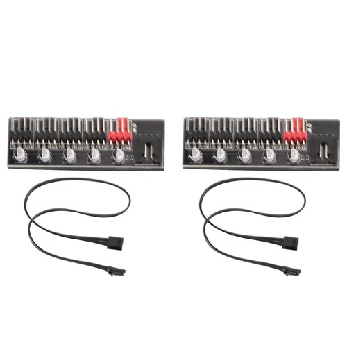 2x PWM Fan Hub 12V 4 Pin 5 Way Space Saving CPU Cooling Hub Controller With 3 FY - Afbeelding 4 van 22