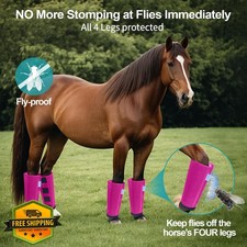 Mesh Horse Fly Boots Set of 4 Pink Breathable Leggings