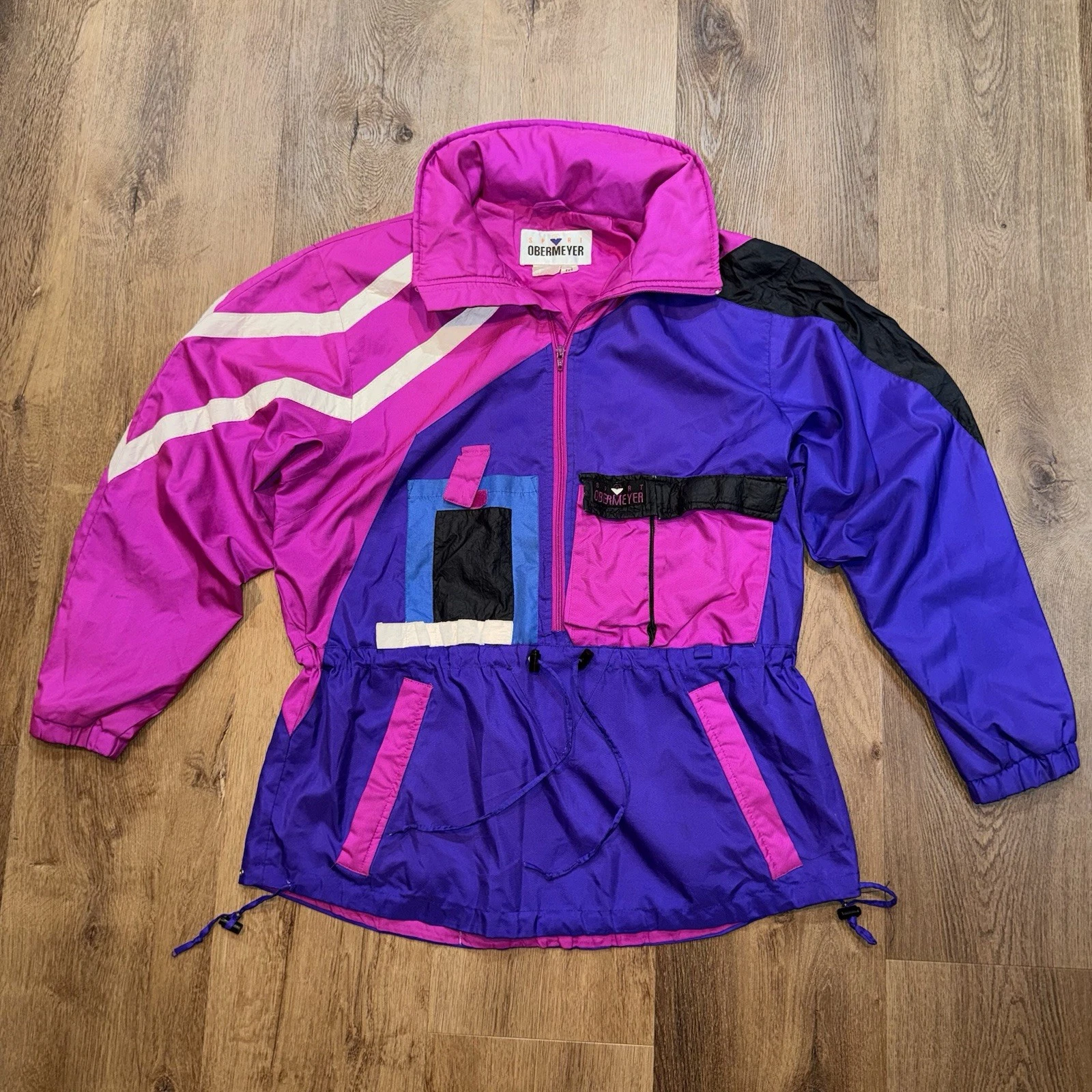 Obermeyer Ski Jacket Mens Vintage 80s 90s Twister Snow Coat Retro Neon Medium