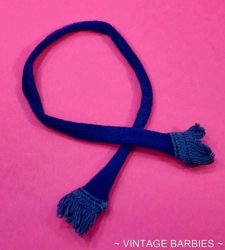 Vintage Barbie Doll Fashion PAK Blue Knit Scarf / Belt MINTY ~ 1960's
