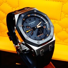 Brand new mod Casioak G Shock Wristwatch GA2100 Body Stainless Steel Two Tone Be