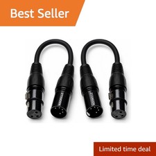 KOOKFJLLZ DMX Adapter Cable 5 Pin to 3 Pin 6-Inch 2-Pack