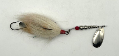 Inhaler Pro French Bucktail Musky Spinner Nickel Blade Natural Bucktail