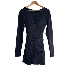 Alexander Wang Whimsigoth Witchy Runched Corset Little Black Mini Dress Sz XS