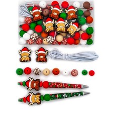 miliecimk Silicone Beads for DIY Pens Lanyards 15mm, 12mm, Christmas 81pcs
