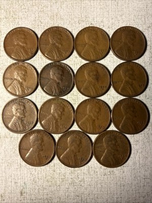 1929-S Lincoln WHEAT Cents Lot Of 15 Coins Much Higher Circ Cond.See Pictures#10