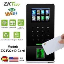 ZKTeco F22 2.4-inch Touch ID WiFi Fingerprint Time Clock Access Control Machine