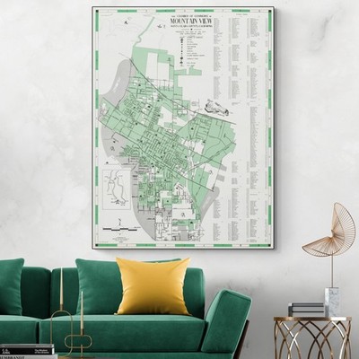 1962 Map of Mountain View California   Urban Growth, Infrastructure & Tech Era