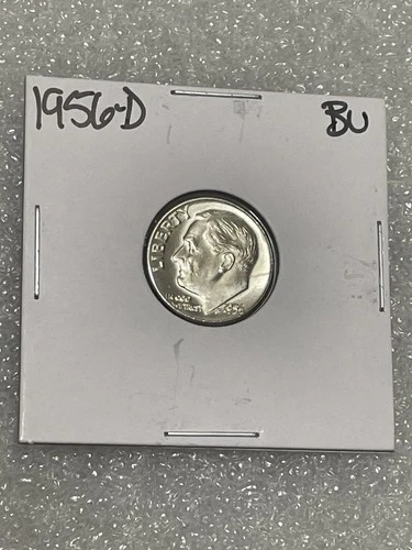 1956 D Roosevelt Dime BU Uncirculated Mint State 90% Silver 10c US Coin