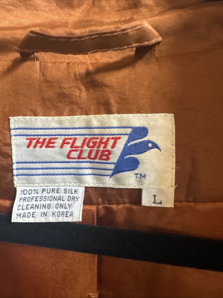 Gabardina de seda vintage The Flight Club marrón óxido cobre con cinturón años 80 90 grande Foto 4 de 4