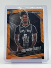 STEPHON CASTLE 2024-25 PRIZM BLACK ROOKIE ORANGE WAVE /60 #96 SPURS Q4244