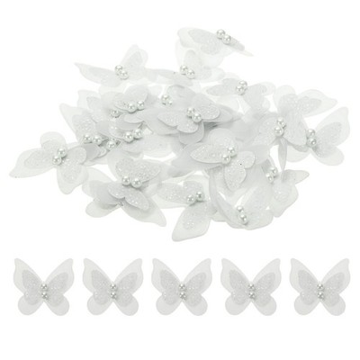 25pcs Butterfly Lace, Organza Sewing/Craft Sconce, Grey