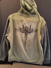 Star Wars X Wing Fighter Rebel Hoodie Lucas Films Green Size Large