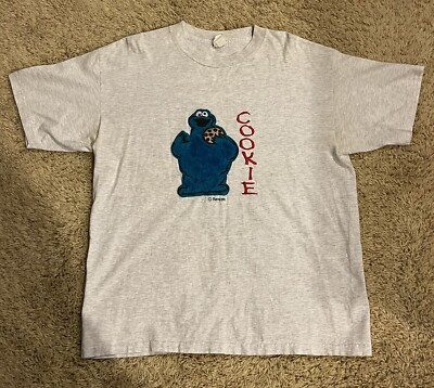 Vtg 90s Sesame Street Cookie Monster T-SHIRT XL RARE! Must See! | eBay