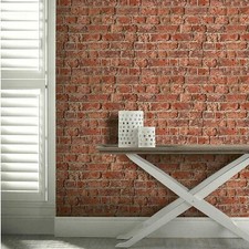 Image of Arthouse Urban Red Brick Stone Realistic Wall 3D Effect Feature Wallpaper 696600
