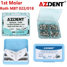 AZDENT Dental Orthodontic Buccal Tubes 1st Molar Roth MBT 022 Bondable Non-conv