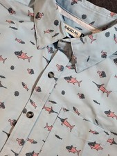Magellan Shirt Mens Size S Fishing Gear Angler Blue Patriotic AOP New Wicking