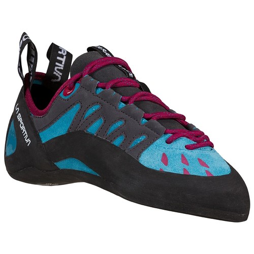 La Sportiva Tarantulace Women's Climbing Shoe, Size US 7.5, EUR 38.5 Plum/Topaz - Picture 2 of 2