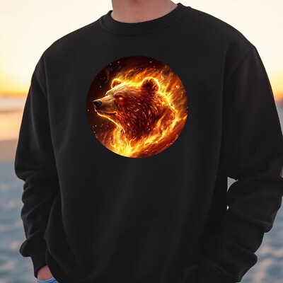 Bär in Flammen Sweatshirt Kuschelig und Perfekt für jeden Anlass S bis 4XL