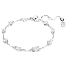 Swarovski Mesmera Bracelet Mixed Cuts, Scattered Design, White, Rhodium Plated