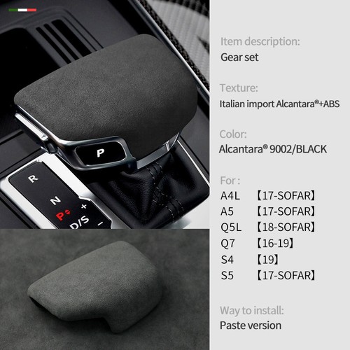 Alcantara Gear Shift Knob Sticker Cover Protect shell Trim For Audi Q7 2016-2019 - Picture 2 of 9