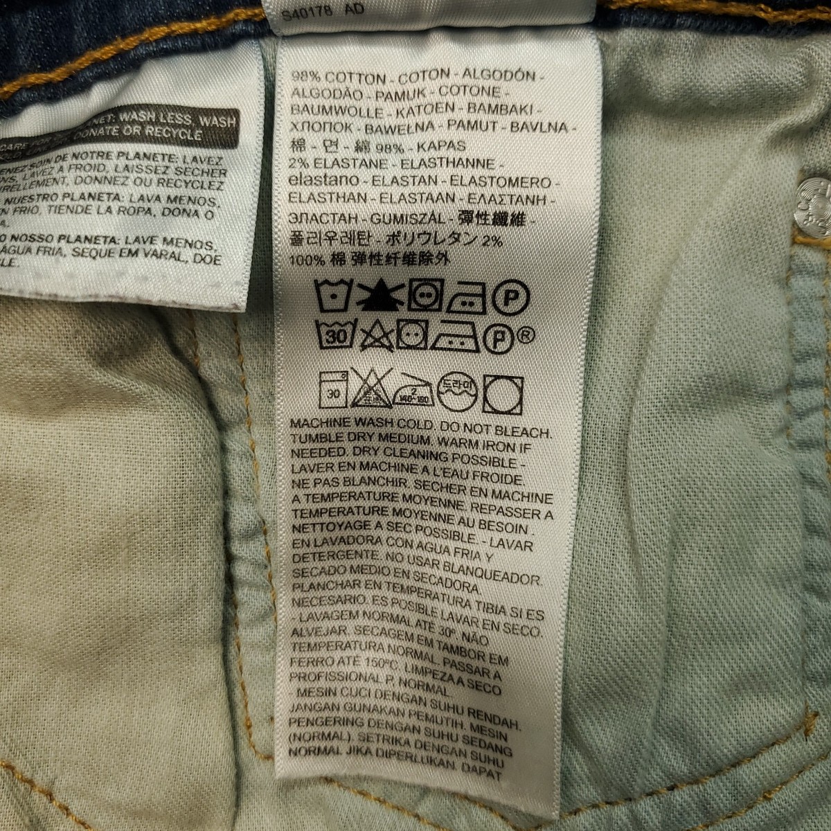 Levi's 514 Straight Leg Jeans Mens 42x32 Blue Denim Red Tab 5