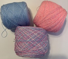 Lace yarn Crystal Colors 67/605/136 Acryli/Rayon.900 yards per ball. 1 lot of 3.