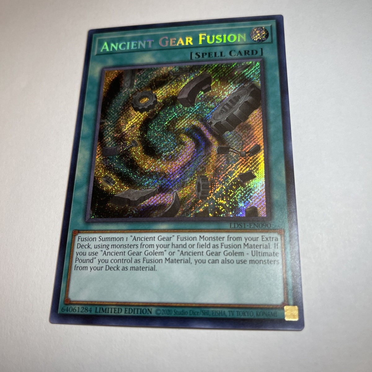 LDS1-EN090 Ancient Gear Fusion Secret Rare Limited Edition Mint YuGiOh Card