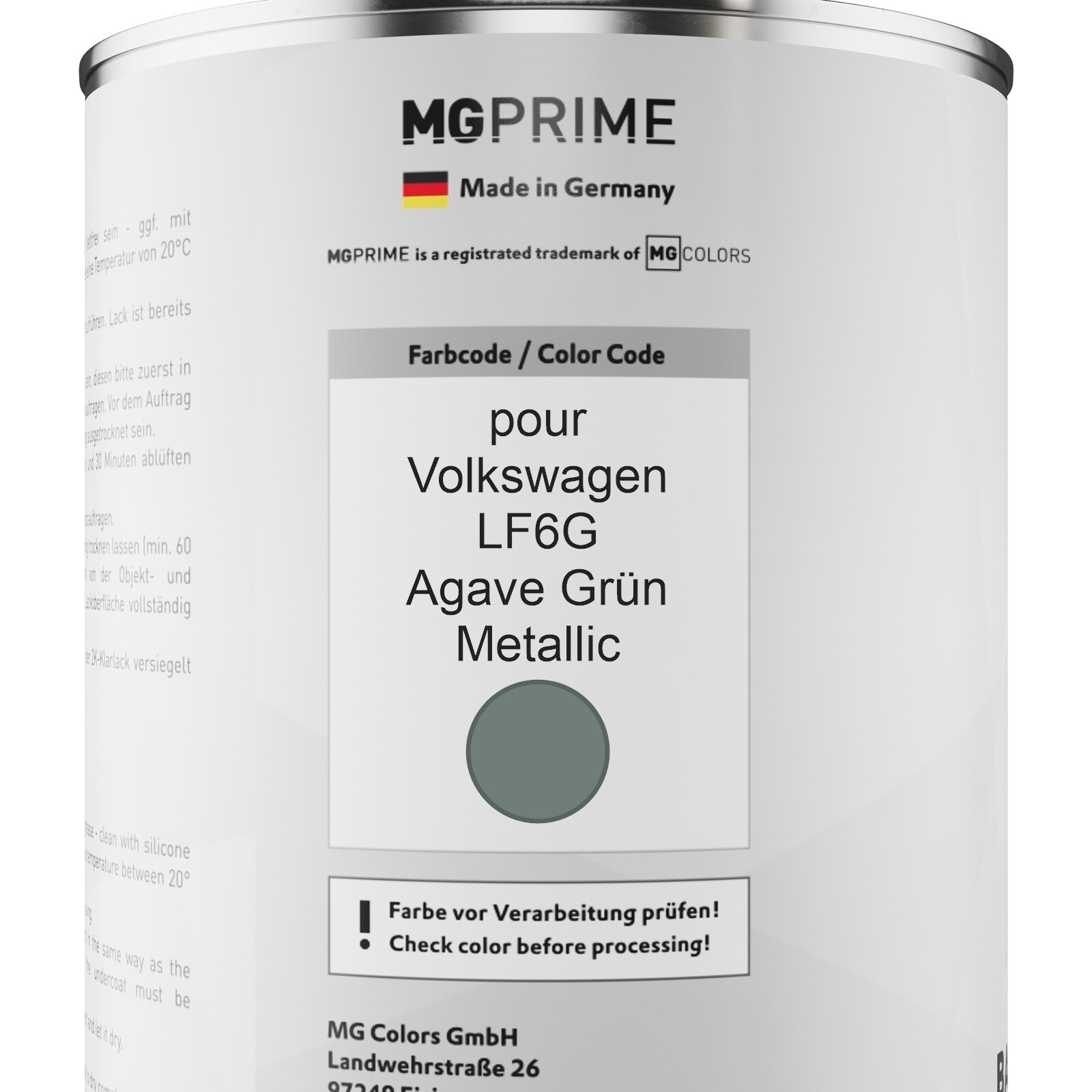 TRISTARcolor Peinture Voiture Kit Bombes De Peinture Pour VW/Volkswagen 3P Frescogrün Metallic/Fresco Green Metallic Peinture De Base Vernis Clair Aérosol 400 Ml