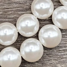 Gemstone Cream White Shell Pearl Round Loose Beads 16" Strand 2 4 6 8 10mm