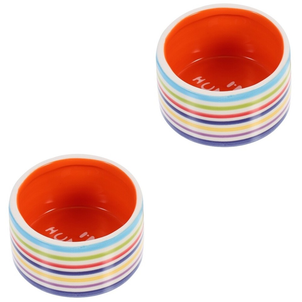 2 PCS Rabbit Water Bowl Small Animal Feeding Bunny Feeder Hamster Food