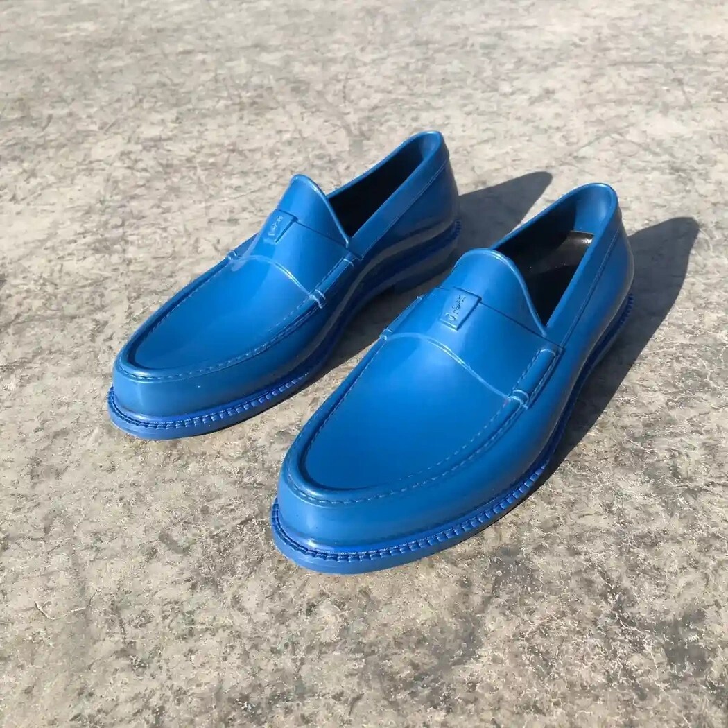 Mocassini in gomma Kennedy blu cobalto Yves Saint Laurent RUNWAY primavera 2012 US 9