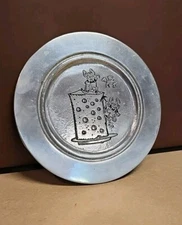 Vintage Pewtarex Cheese Server Mouse Mining On Block of Cheese