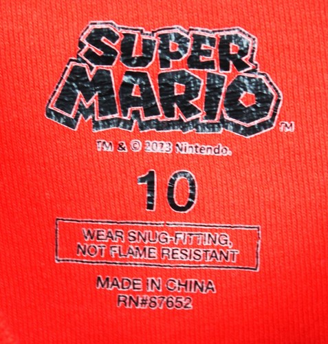 Nintendo Boys SUPER MARIO Sz 10 Shirt SNUG Fitting Pajama top 2023 - Picture 2 of 3