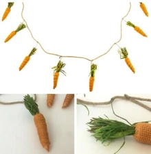 6 ft Jute & Burlap Farmhouse Country Garden Garland Carrots Easter Spring Summer