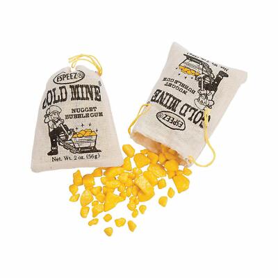 Gold Mine Nugget Bubble Gum -  6 Count 2oz. Bags - FREE SHIPPING