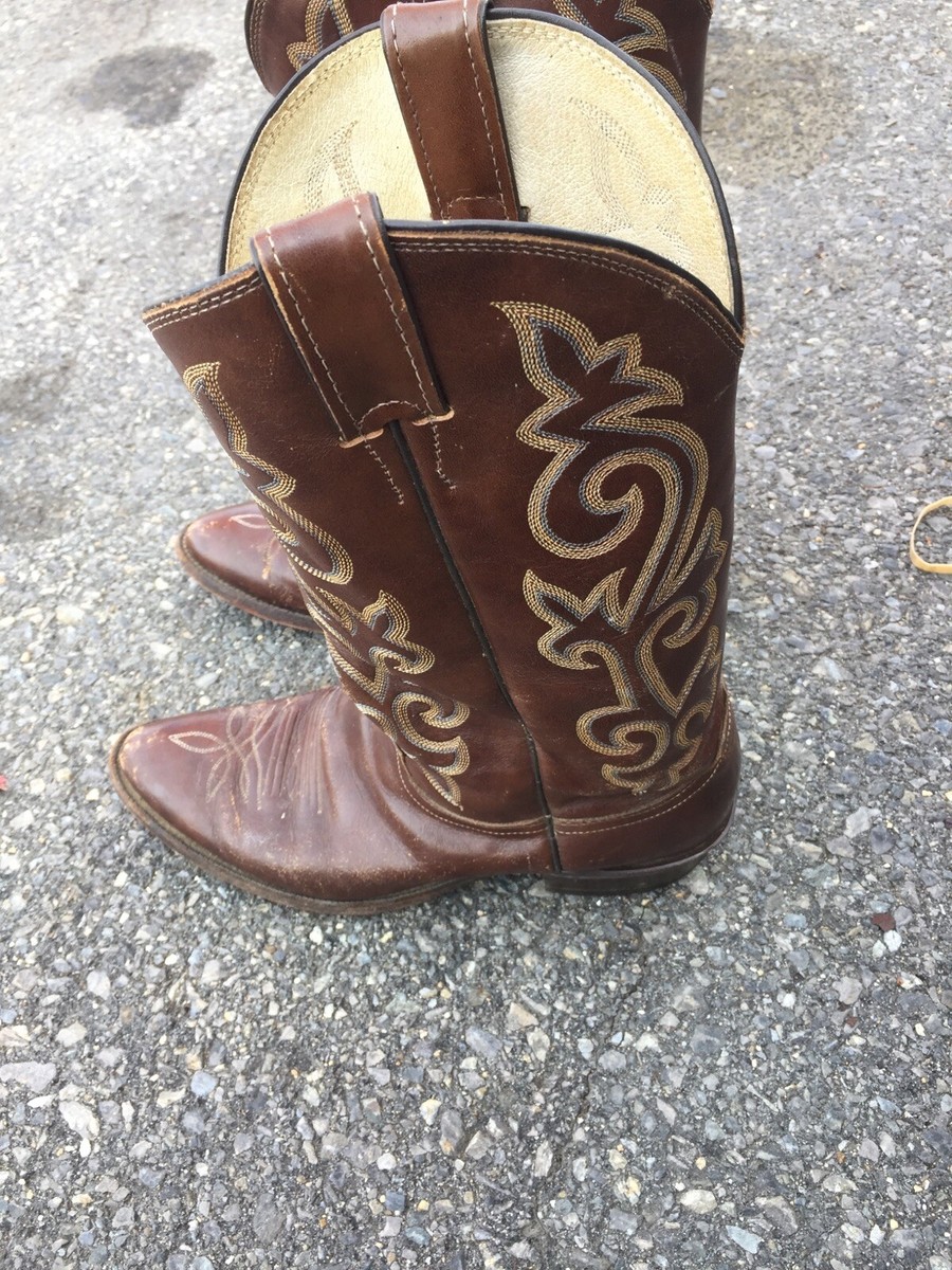 Justin Brown Leather Western Cowboy Riding Boots 1487 Mens Size