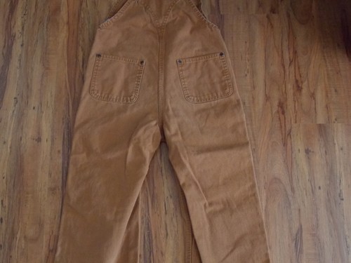 Carhartt Boys Bib Overalls Youth Size 6 Canvas Double Knee Brown - Picture 11 of 17