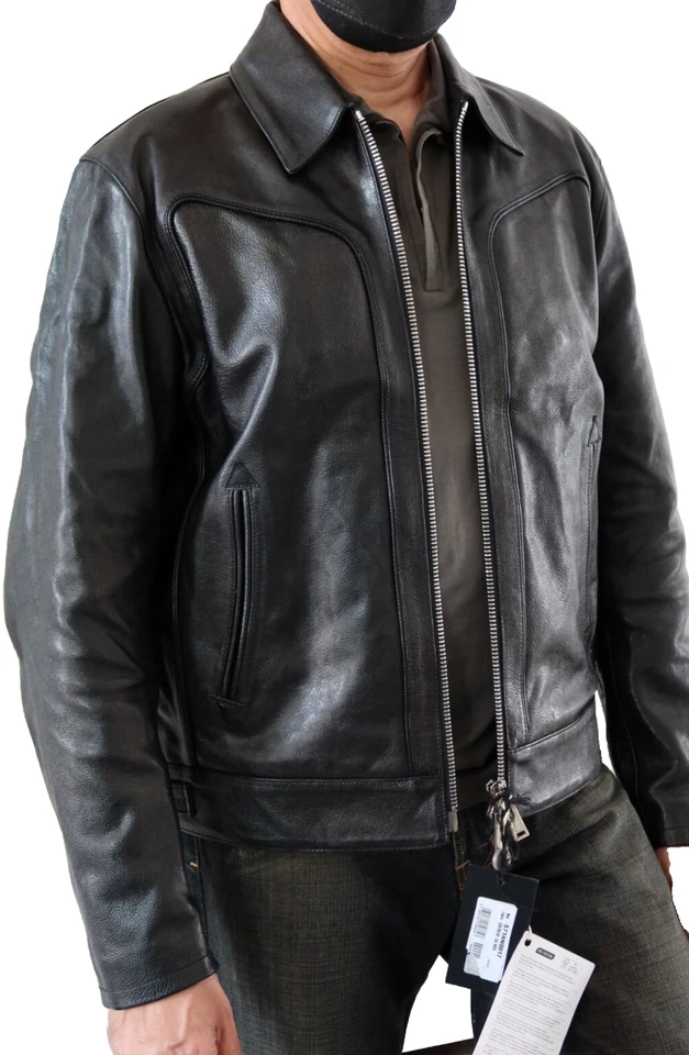 DSQUARED2 BNWT CALF LEATHER JEAN JACKET-BLACK EU48/US38/M (M/M+) - Image 3 of 4