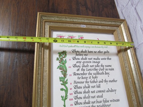ten commandments framed 17.5" x 14.5" no glass - Picture 5 of 5